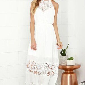 Lulus Maxi Dress | White/Light Ivory | Medium